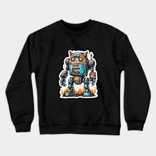 Robot Drawing Art Crewneck Sweatshirt